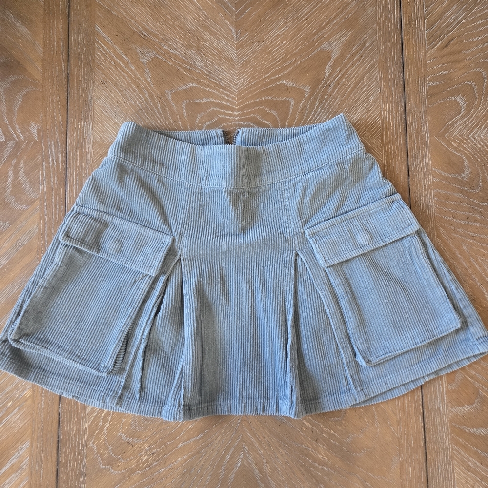 Mini Corduroy Pocket Skirt in Sage Green